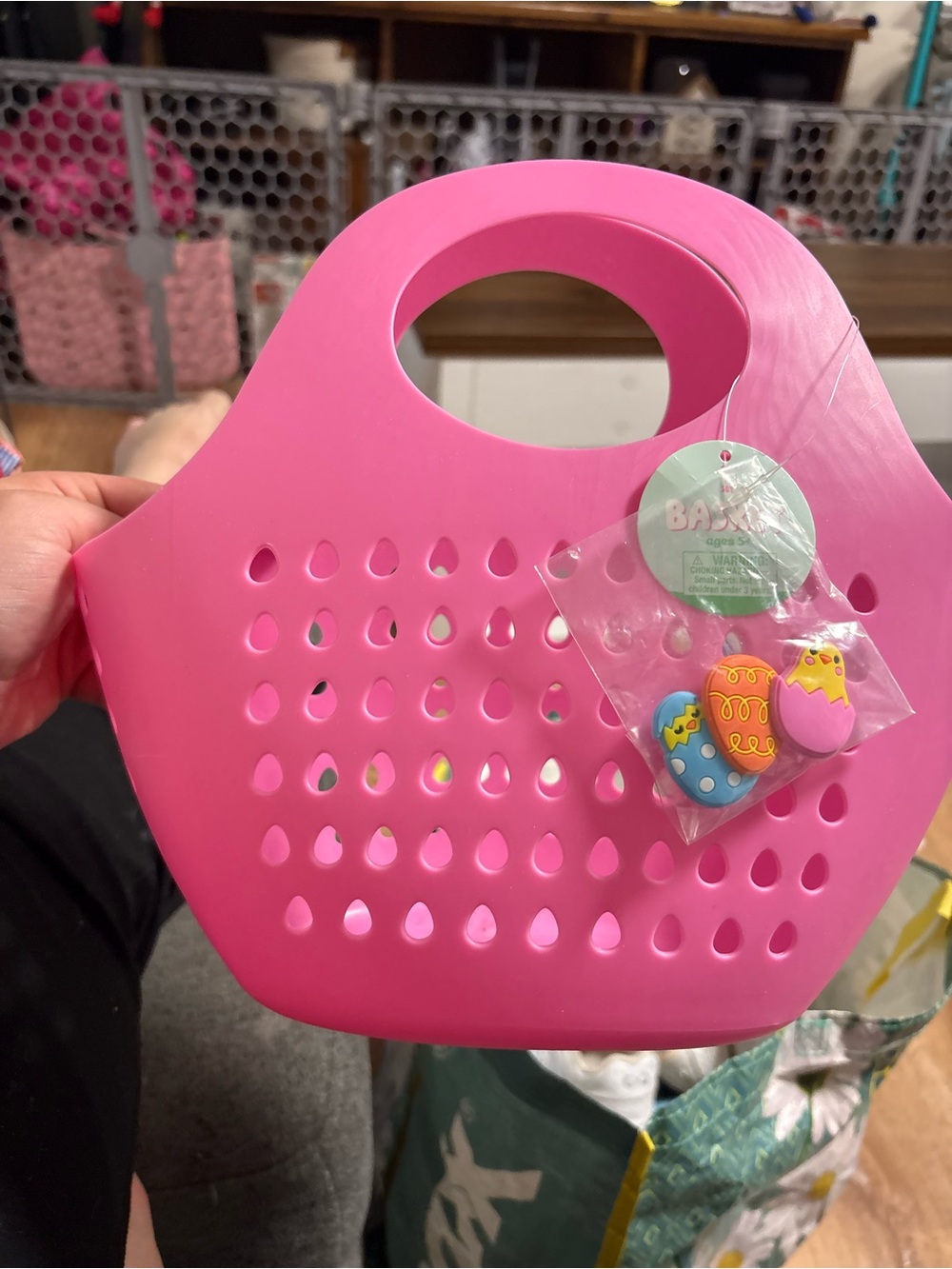Kids Pink Tote Bag with Easter Charms